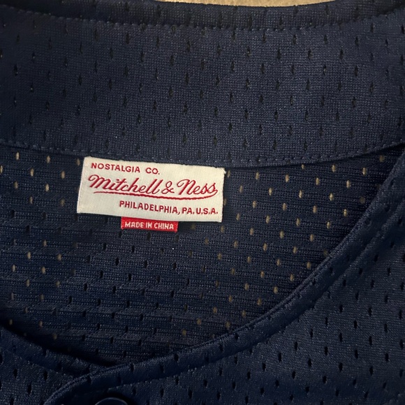 Mitchell & Ness Navy Mesh Jersey with Red Label - Picture 2 of 5